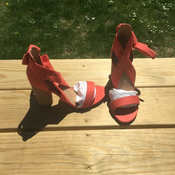 Call It Spring Defuria Ankle Wrap Sandal Orange 7 - Picture 3 of 16